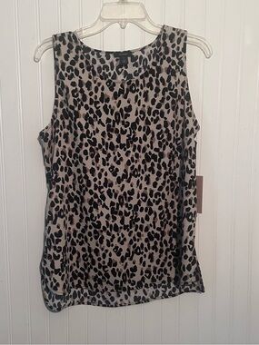 Halogen Boxy Black and Tan Blouse